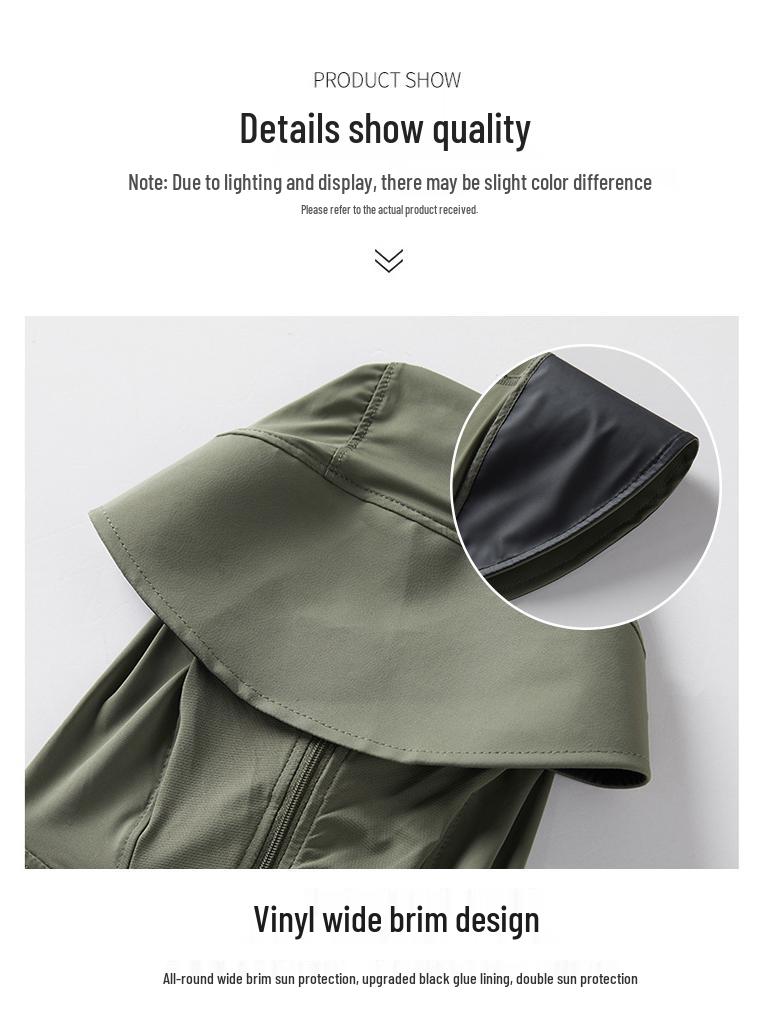 Ice Silk Anti-UV Sun Protection Shawl for Women - Black Brim
