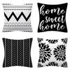 Nordic Simple Geometric Abstract Velvet Pillowcase Sofa Cushion Modern Letter Stripes Combination Pillowcase
