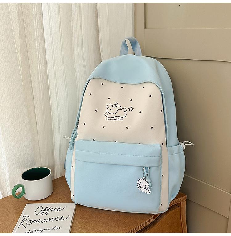 Schoolbag Cute College Style School Bag Female Korean ins Versatile Girl Heart Primary and Secondary School Students Grades 1-1 Lightweight Backpack