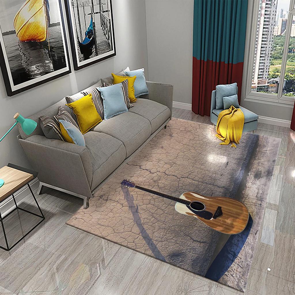 3D Music Carpet Music Instrument Rug for Living Room Bedroom Area Rug Decorative Floor Rugs Carpet Bathroom Non-slip Mat Carpet