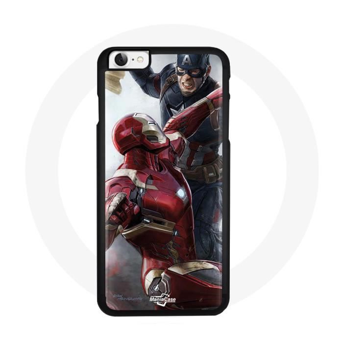 Coque iPhone 7-7s PLUS Iron-man vs Capitan america