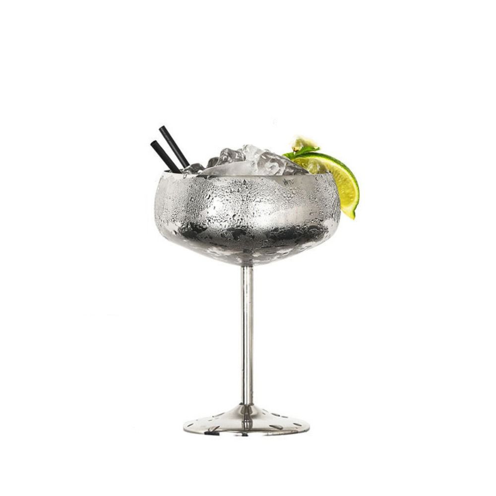 450ml Stainless Steel Cocktail Glass Wide Mouth Champagne Glass Drinkware Goblet  Kitchen