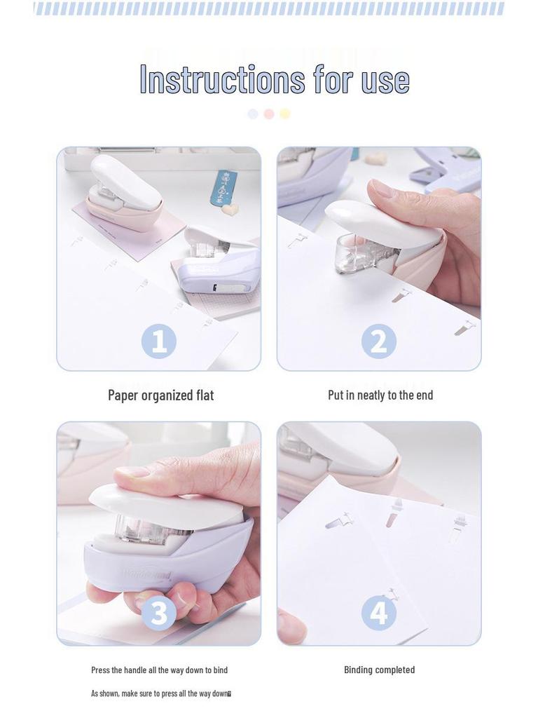 Kedeyou 5399 Kompakt Zımbasız Zımba - Öğrenciler İçin Enerji Tasarruflu Ciltleme Aracı