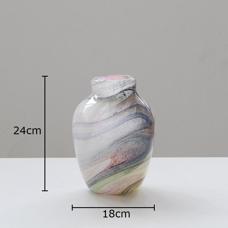 Colorful Rock Texture Glass Vase Hydroponics Plant Pots Table Decoration Flowers Arrangement Floral Vases Room Aesthetic Decor