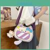 Cute Cat Face Single Shoulder Bag Pu Material Crossbody Purse For Daily Use