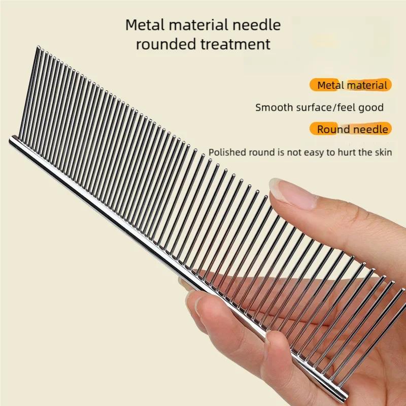 Hot Stainless Steel Pet Comb Long Teeth Comb for Dogs & Cats Pet Hair Comb for Home Grooming Kit Removes Knots Mats & Tangles