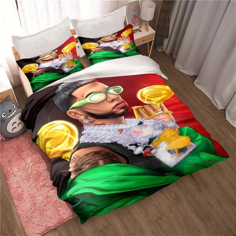 Anuel AA Duvet Cover Pillowcase Hasta Bedding Set Adult Boy Girl Bedroom Decoration Children Single Double Large Size