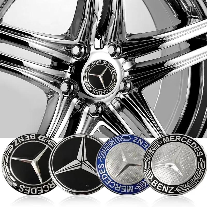 For Benz 4pcs Car Styling Wheel Center Hub Caps Rim Cover Badge Emblem Sticker AMG W213 W124 W108 W126 Exclusive W204 W222 W205
