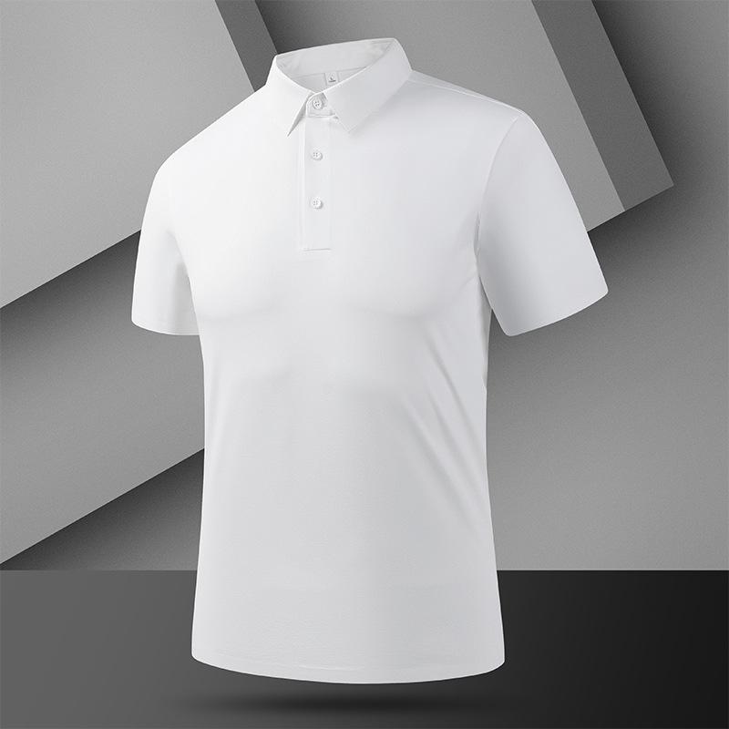 Seamless POLO Shirt T-shirt Ice-feeling Quick-drying Fabric Soft, Light-skin Breathable Lapel T-shirt Polo Shirt