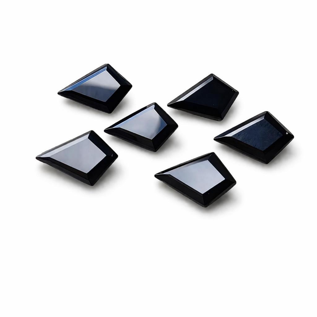 AAA Black Onyx Kite Faceted Gemstone Loose Stone Natural Onyx Geometric Stone for Jewelry Making