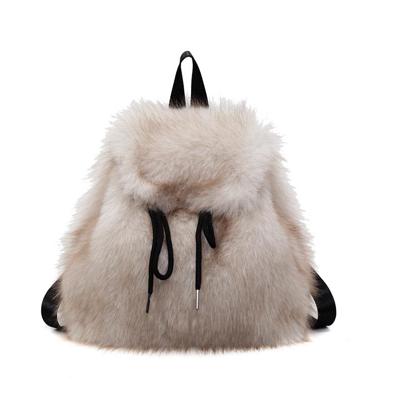 Pluszowy plecak: Modny styl jesienno-zimowy, casualowy i wszechstronny, wysokiej klasy puszysty design o dużej pojemności