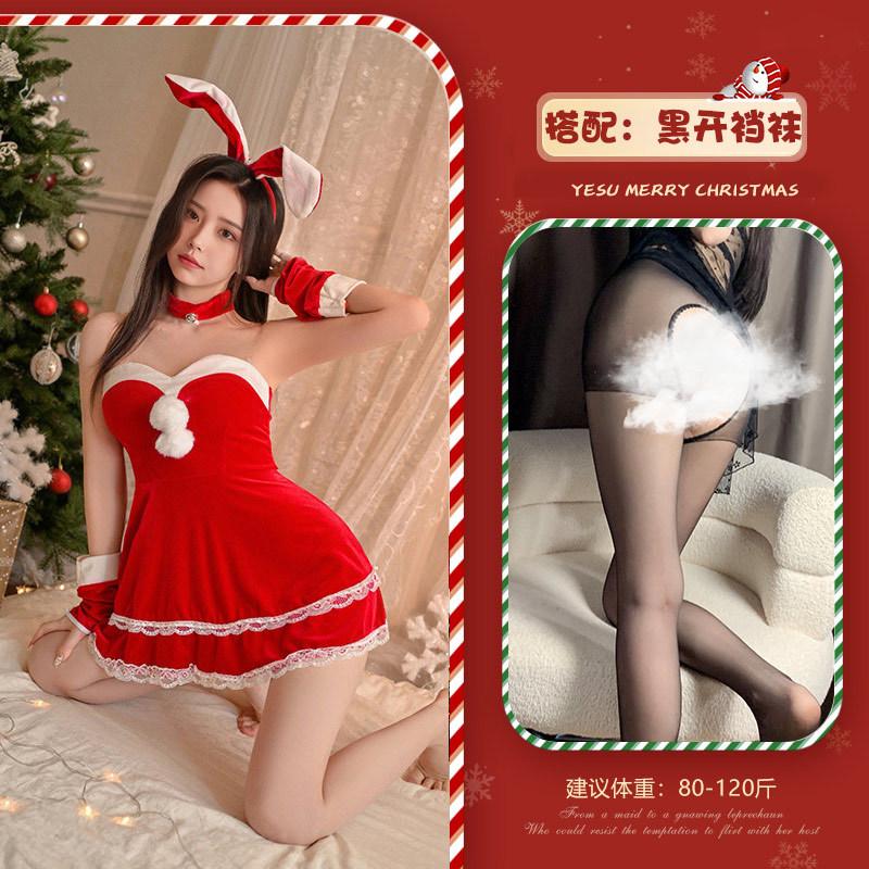 Christmas Bunny Sexy Underwear Cute Rabbit Ears Headband Free Pure Desire Christmas Robe