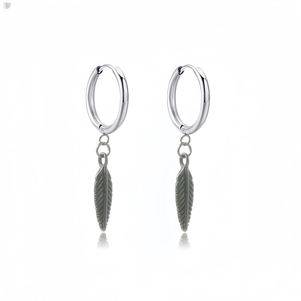 Long Hanging Crosses Leaves Pendants Hoops Woman Earrings Man Vintage Stainless Steel Hip Hop Ear Piercing Jewelry Accessories