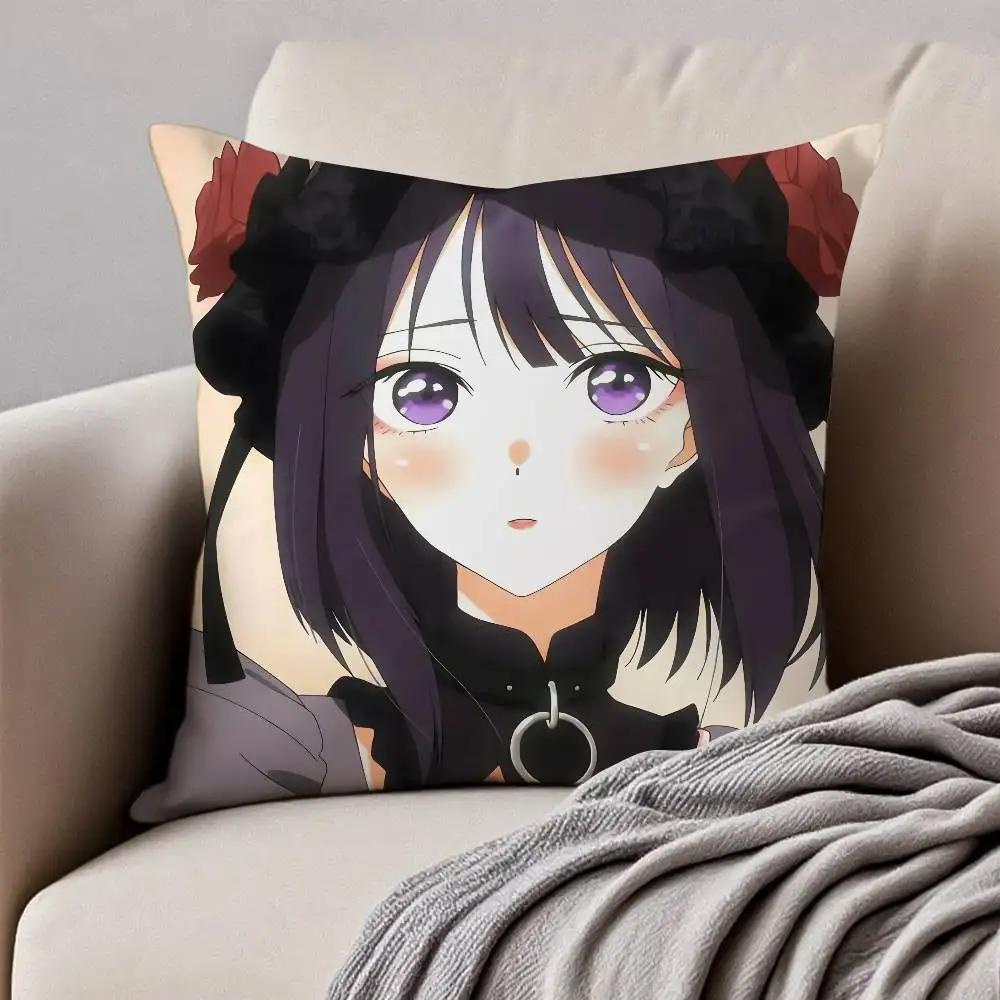 M-arin Kit-ag-awa Anime Pillow Case Anti-dustmite Pillowcase Invisible Zipper Silky Short Plush Sofa Cushion Cover