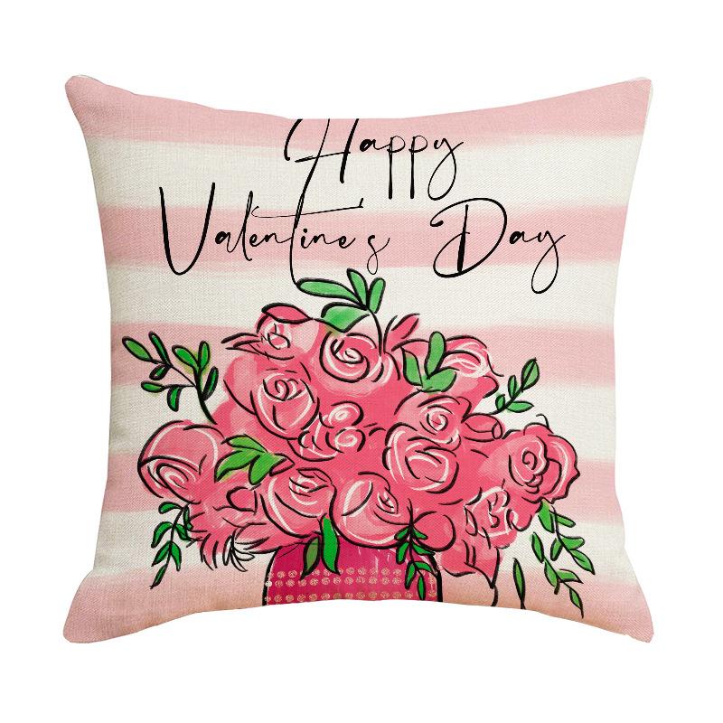 Valentine's Day Pillow Love Flower Combination Pillow Living Room Versatile and Comfortable Sofa Pillow Cover