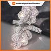Huitan Special Design Women Ring Inlaid Shining Cubic Zirconia Fashion Luxury Wedding Party Accessories Charming Elegant Jewelry