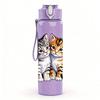1PC Two Kittens Cute Pet Pattern 750ml Color Plastic Sports Water Bottle Leakproof Flip Straw Lid Suitable for Sports Office Home Use