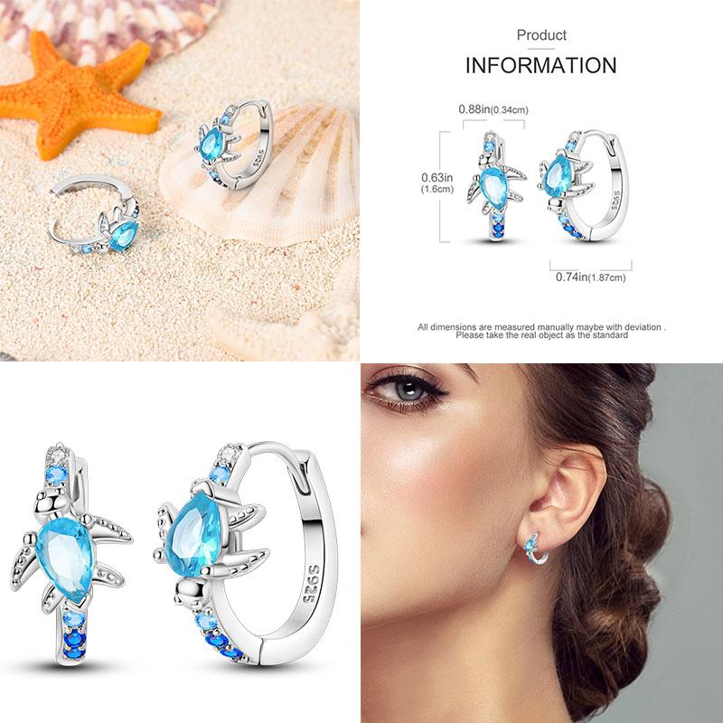 New Earrings 100% Genuine 925 Silver Women Hoop Earring Women's Wedding Engagement Girlfriend Wife Birthday Gift