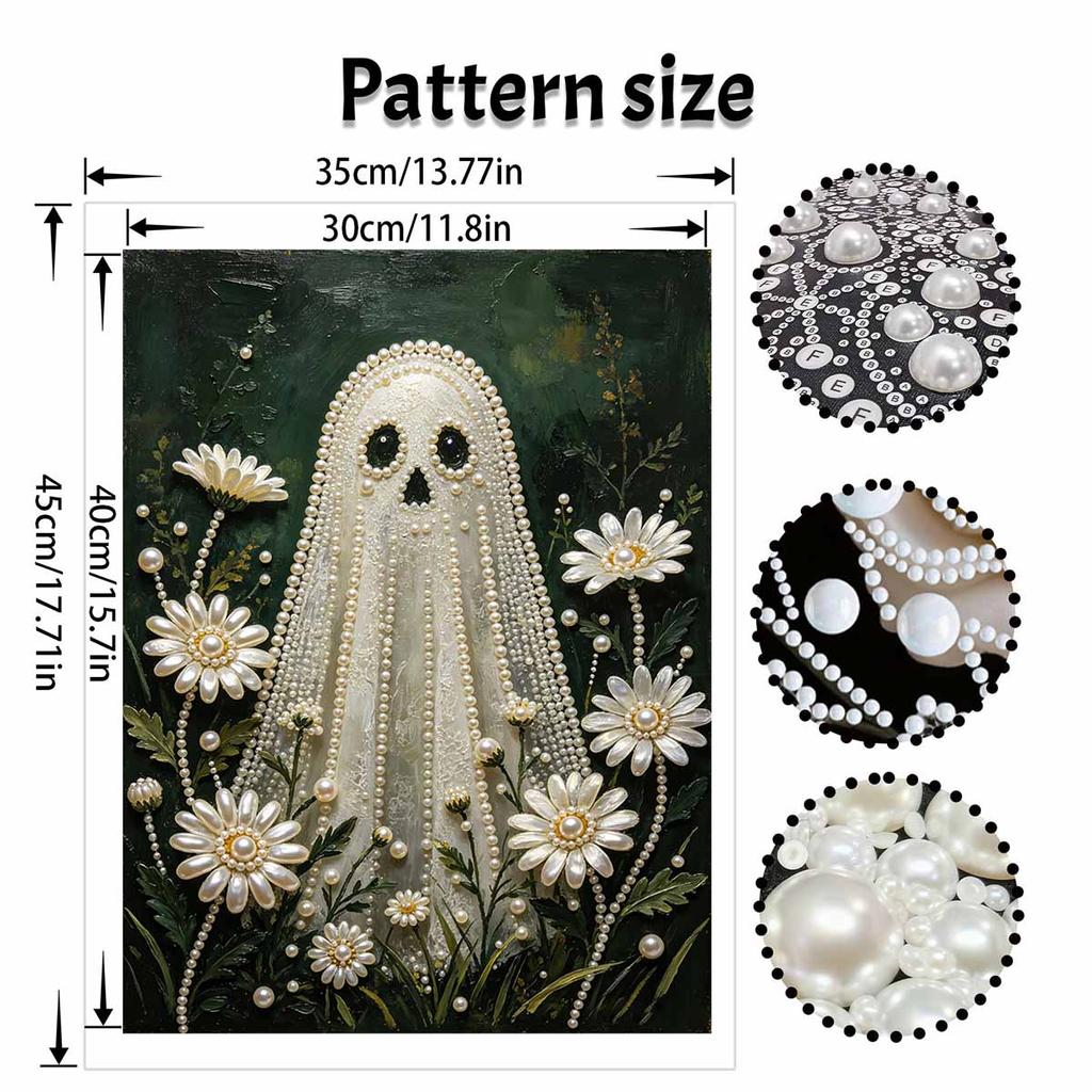 Halloween pearl painting art kit floral ghost handmade diy home decorations