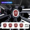 4Pcs Aluminum alloy Car Wheel Center Sticker For FIAT 500 Ducato Panda Grande Punto Tipo Abarth Pulse Strada 600 500L Mobi Doblo