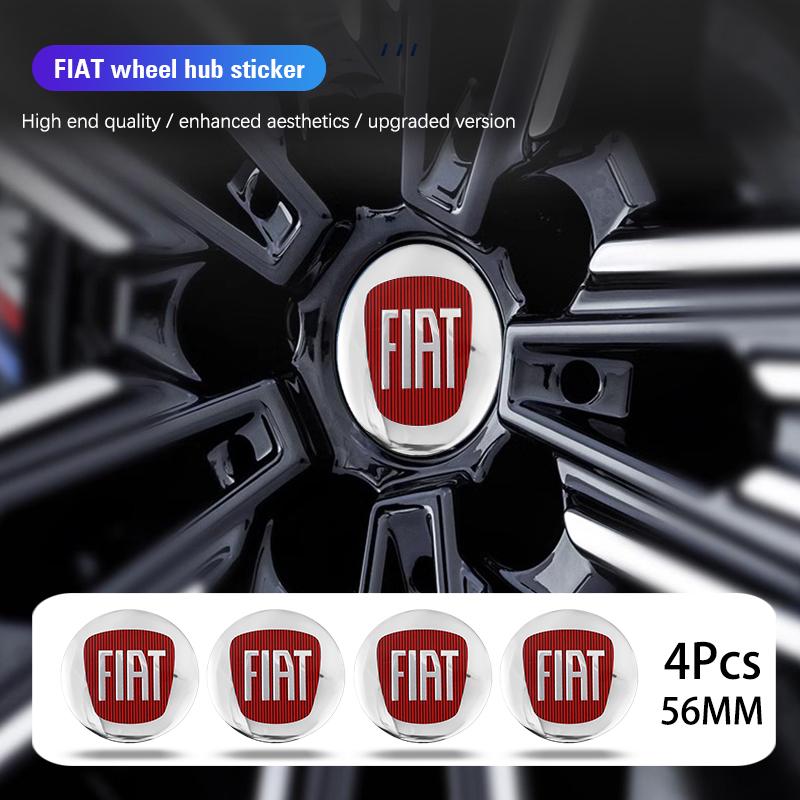 4Pcs Aluminum alloy Car Wheel Center Sticker For FIAT 500 Ducato Panda Grande Punto Tipo Abarth Pulse Strada 600 500L Mobi Doblo