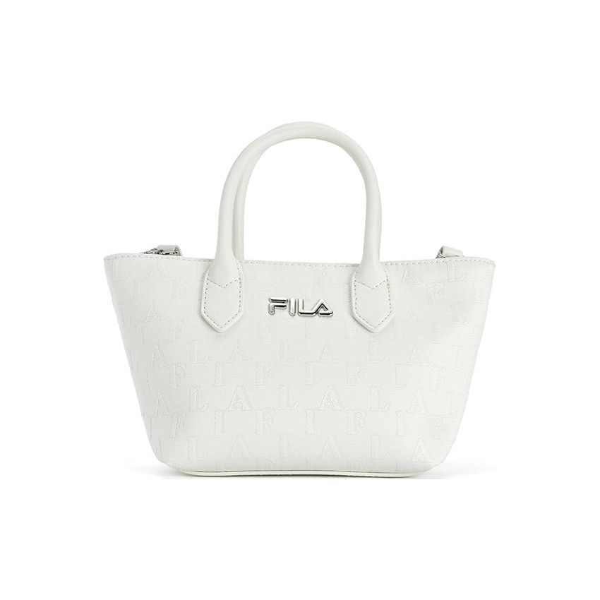 FILA Classic Business Fashion Fabric And Polyurethane Shoulder Crossbody Handbag Mini Women handbags Egrets-White F13W421165FWT Heron White,Extra Small