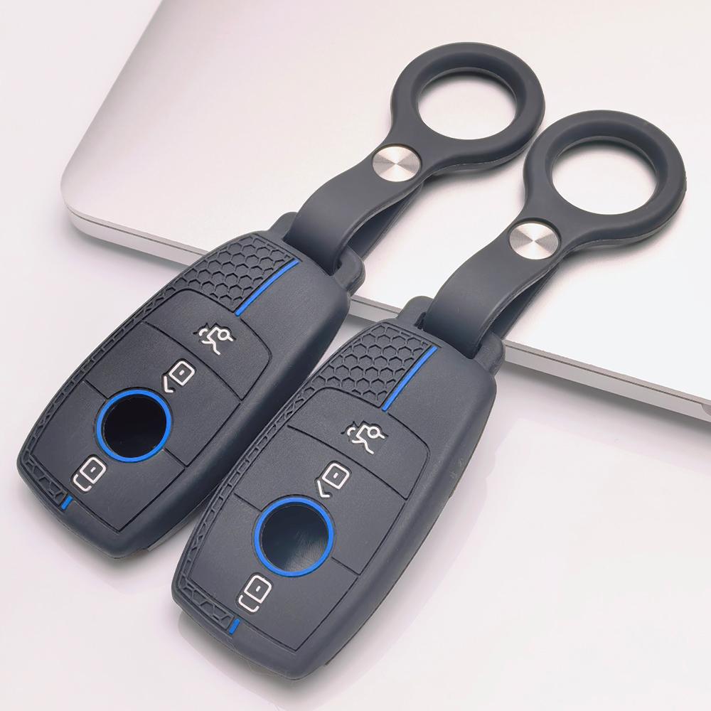 Silicone Key Cover for Mercedes-Benz A Class W177 B Class W247 C Class W206 E Class W213 S Class W222 GLC GLE GLS CLA GLB GLA with Keychain Key Cover