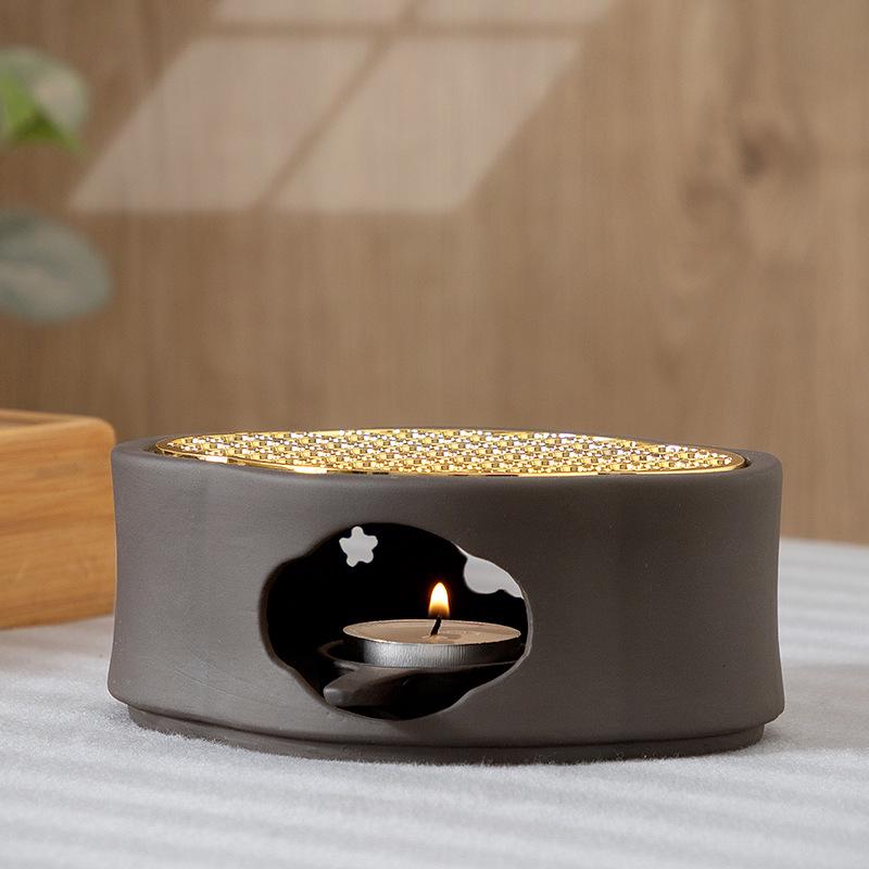 Haitang-Shaped Alloy Candle Heating Base for Ceramic Teapot