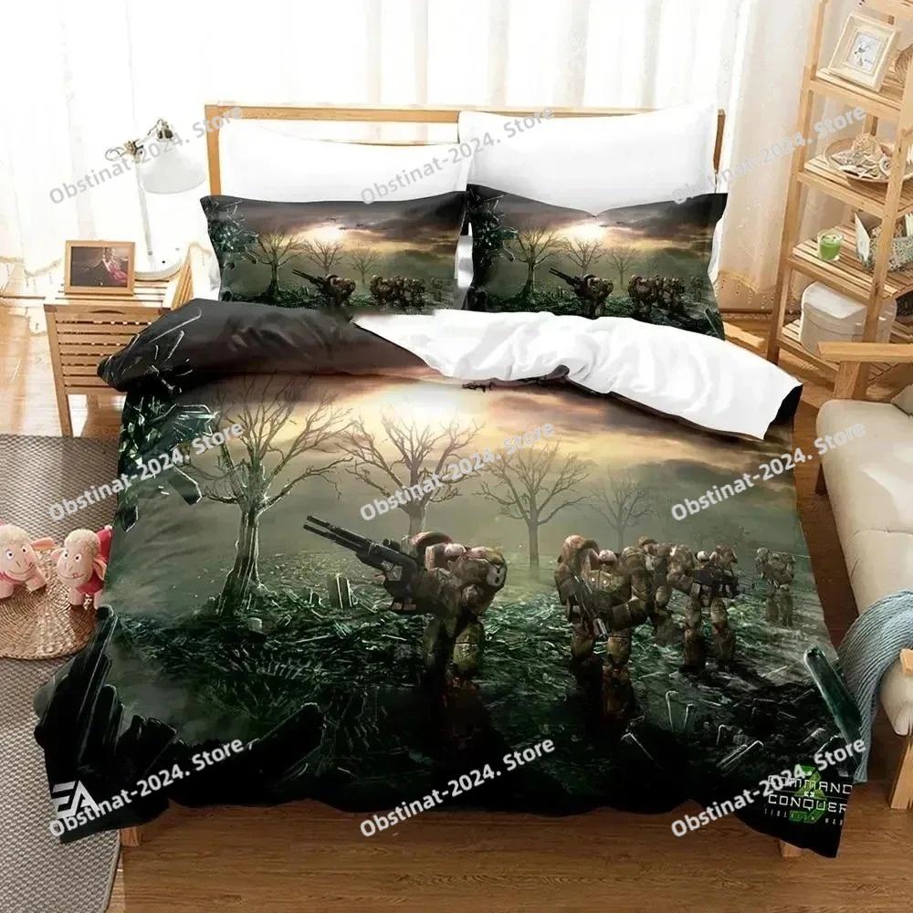3D Game Command And Conque Bedding Set Duvet Cover Bed Set Quilt Cover Pillowcase Comforter king Queen Size Boys Adult