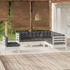 Vidaxl 5-Cz. Garden Lounge Set, Cushions, White Pine
