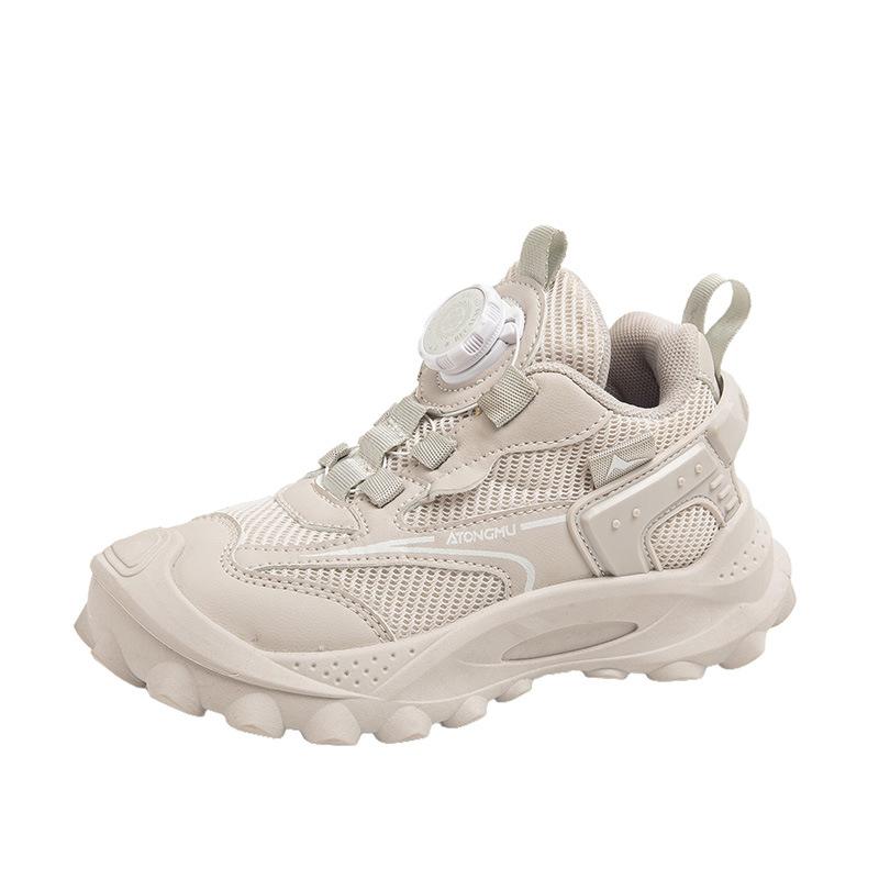Boys and Girls Dad Shoes Autumn New Children's Breathable Sports Shoes Medium Older Boys Light Rotating Buttons Classmates