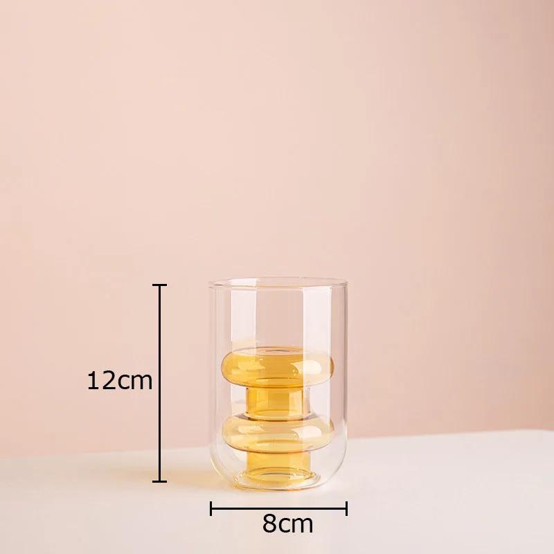 Multicolour Transparent Glass Vase Hydroponics Flower Pot Desk Decoration Flower Arrangement Floral Vases Room Aesthetic Decor