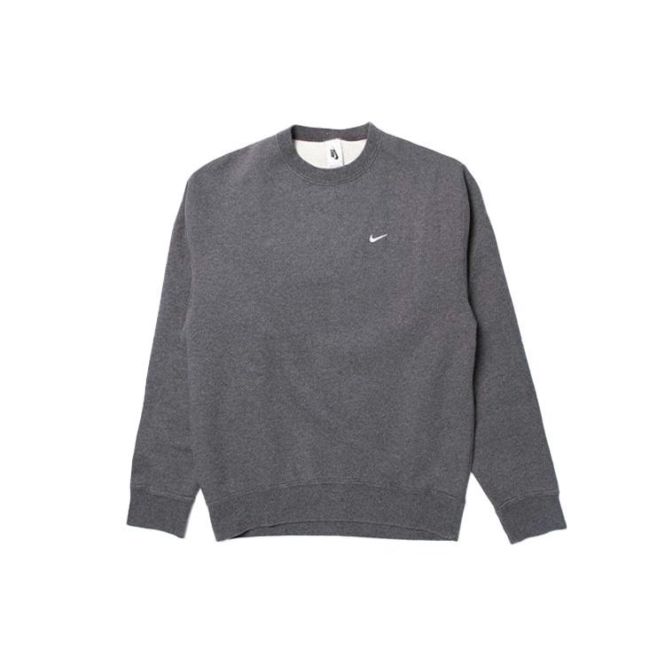 Men s Nike Solid Color Sports Round Neck Pullover Gray CZ5353-071 XS