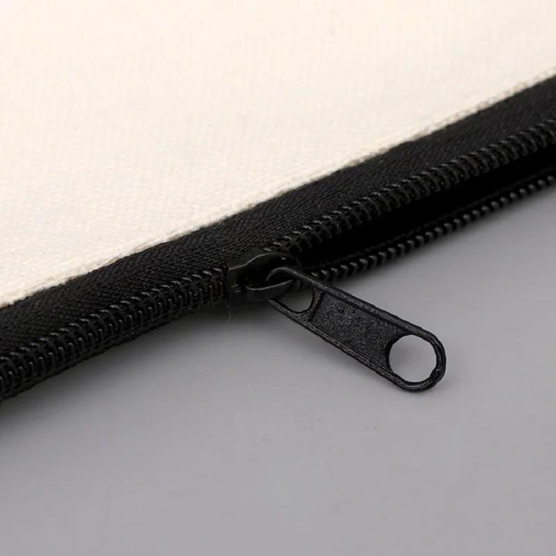3/5/10 Pcs/Lot Student School Canvas Zipper Storage Bags DIY Blank Craft Cosmetic Ziplock Cotton Pouches for Pencil 21x12cm