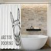 Funny Donkey Shower Curtain Waterproof Bathroom Curtain Are You Pooping Donkey Curtain Shower Drape Liner with Hooks for Farmhouse Dorm Bathtub