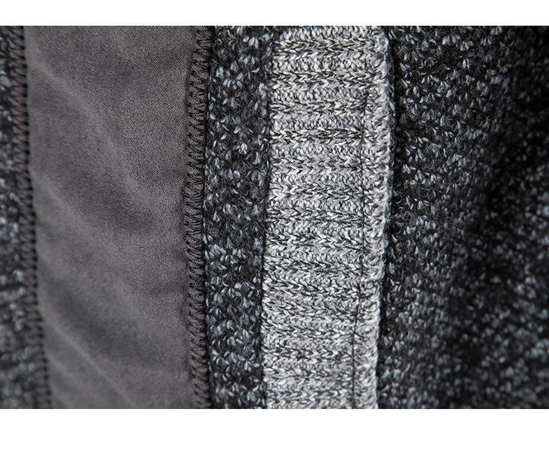 Men's Plus Velvet Thickened Stand Collar Cardigan Zipper Sweater - Autumn/Winter Warm Loose Knitwear