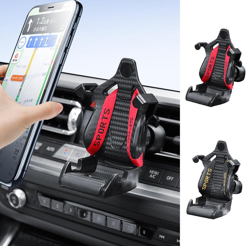 Racing Seat Shape Car Phone Holder Auto Air Vent Mobile Phone Clip 360 Degree Rotatable Car Cellphone Rack for Car Interior