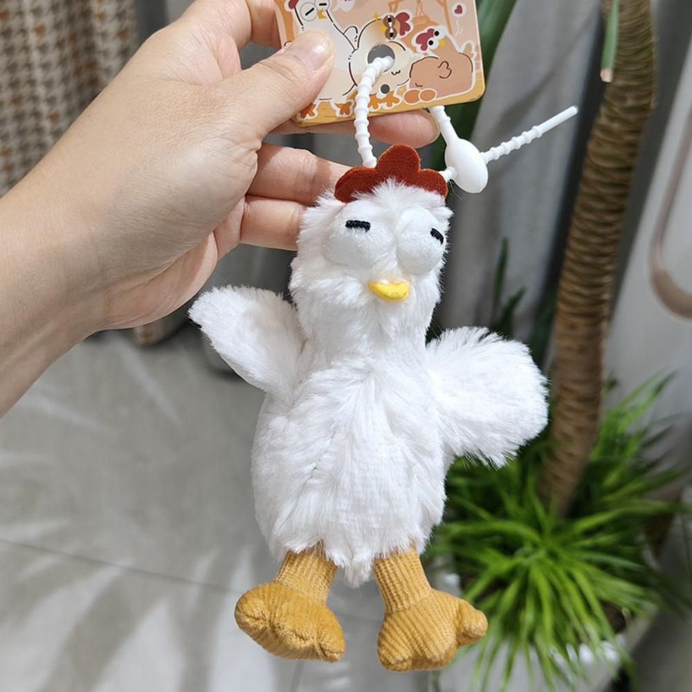 New Cute 12Cm Plush Keychain High Quality Squeaky Layer Chicken Plush Chicken Pendant Bag Charm Kids