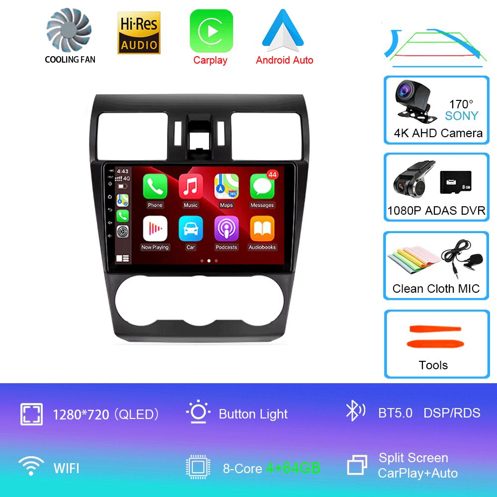 Car Radio Android 14 For Subaru Forester 4 SJ XV 2012-2015 4G Multimedia Video Player Navigation GPS Carplay 360 Camera