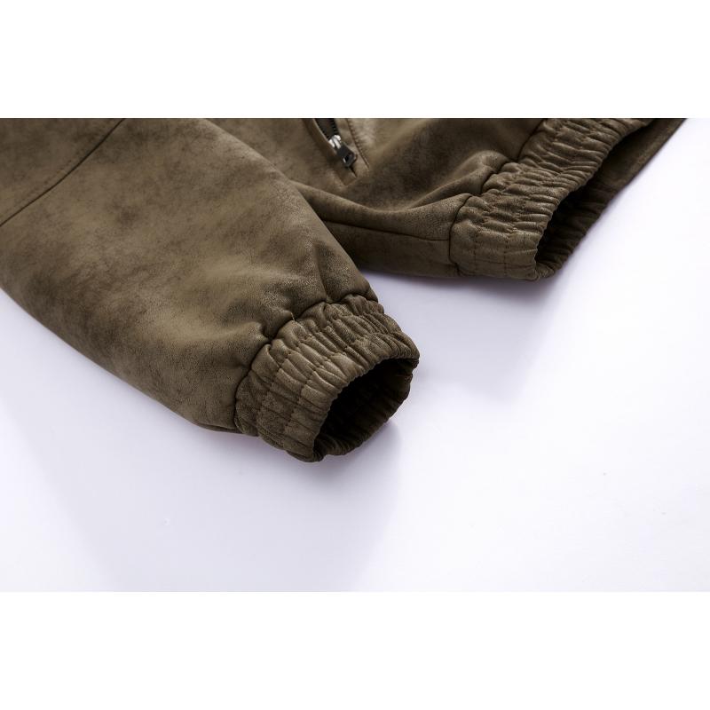 Men's Leather Jacket Men's Youth Standing Collar Biker Leather Jacket Jacket