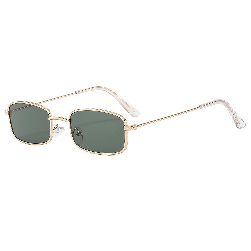 

Retro Small Square Sunglasses Women Men Metal Shades Fashion Eyewear Luxury Sun Glasses UV400 Brand Oculus Female Gafas as picture