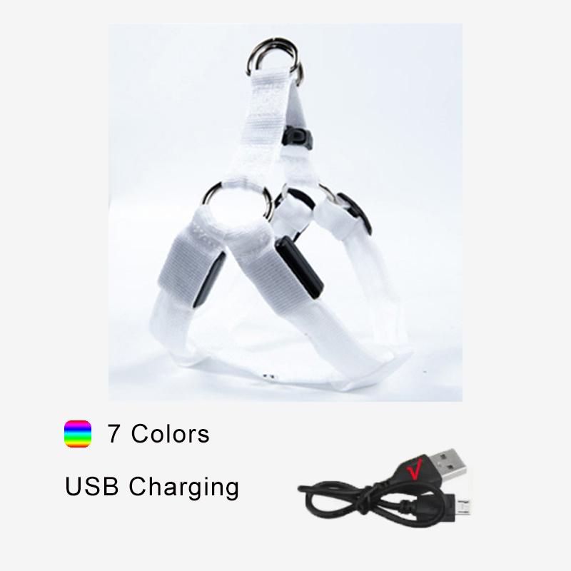 Pet Harness LED Dog Harness Nylon Cat Harness Night Safety Glowing Pet Vest Adjustable Luminous Dog Vest Dog Products