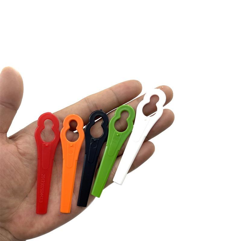100pcs L83 12x7mm Gourd Shaped Lawn Mower Plastic Blade Garden Tools Lawn Mower Accessories Plastic Replacement Blades