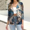 Women's Fashion Casual Printing Button-down Shirt 3/4 Long Sleeve Tops