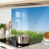 Tempered Glass Kitchen Board for Serving with Grass Graphic 80X52 Cm