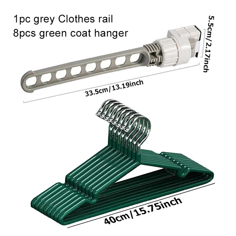 5/8pcs Hangers 8Holes Clothesline Plastic Hanger Non-slip Stainless Steel Pants Clip Portable Household Essentials Dormitory TMZ