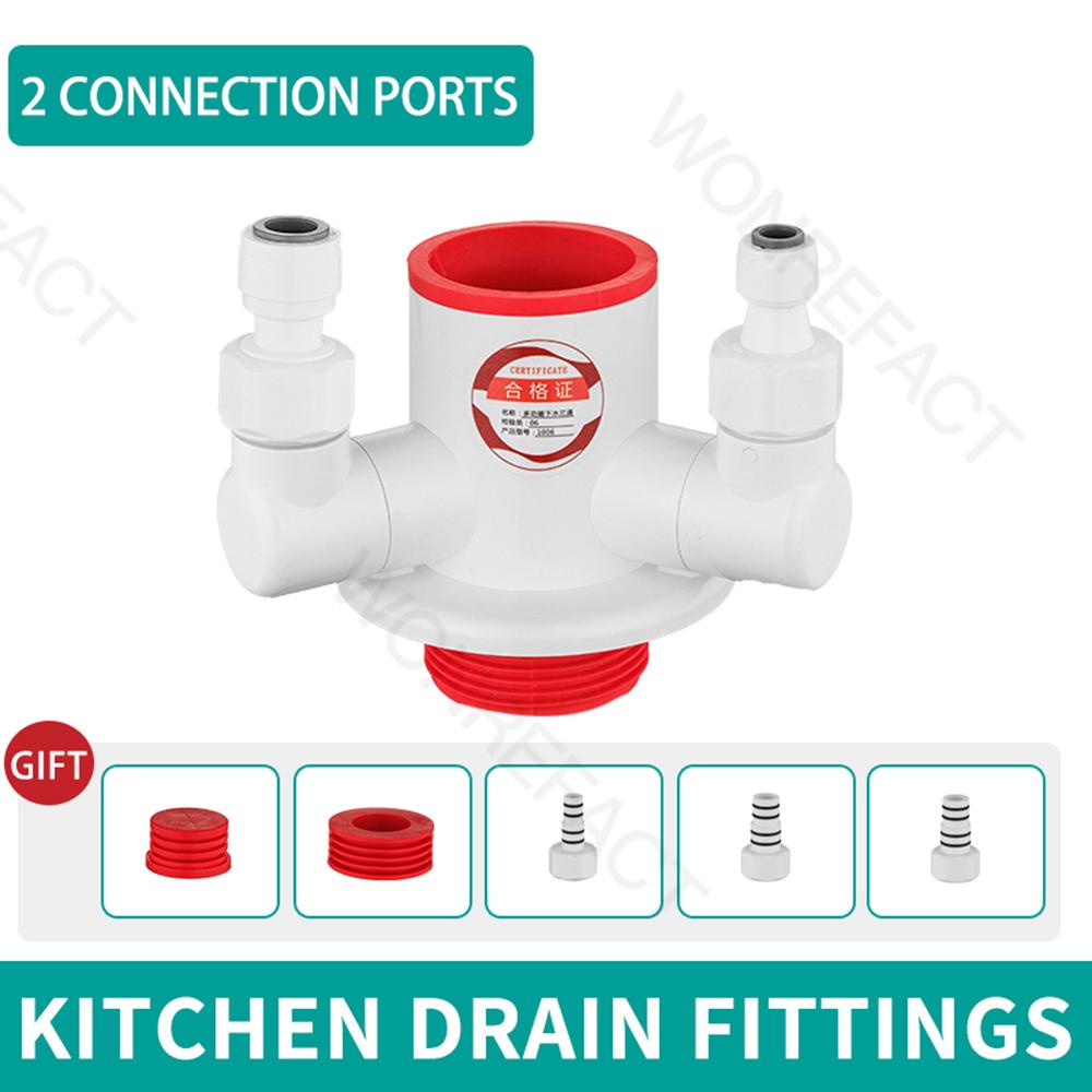 Kitchen Pipe Drainage Connector Multi-port Drainage Anti-odor and Anti-insect Kitchen Water Purifier Dishwasher Drainage Accesso
