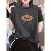New Shoulder Pure Cotton Round Neck Short-sleeved T-shirt Women's Korean Version Fashion Versatile Foreign Style Top Bottoming Shirt Summer
