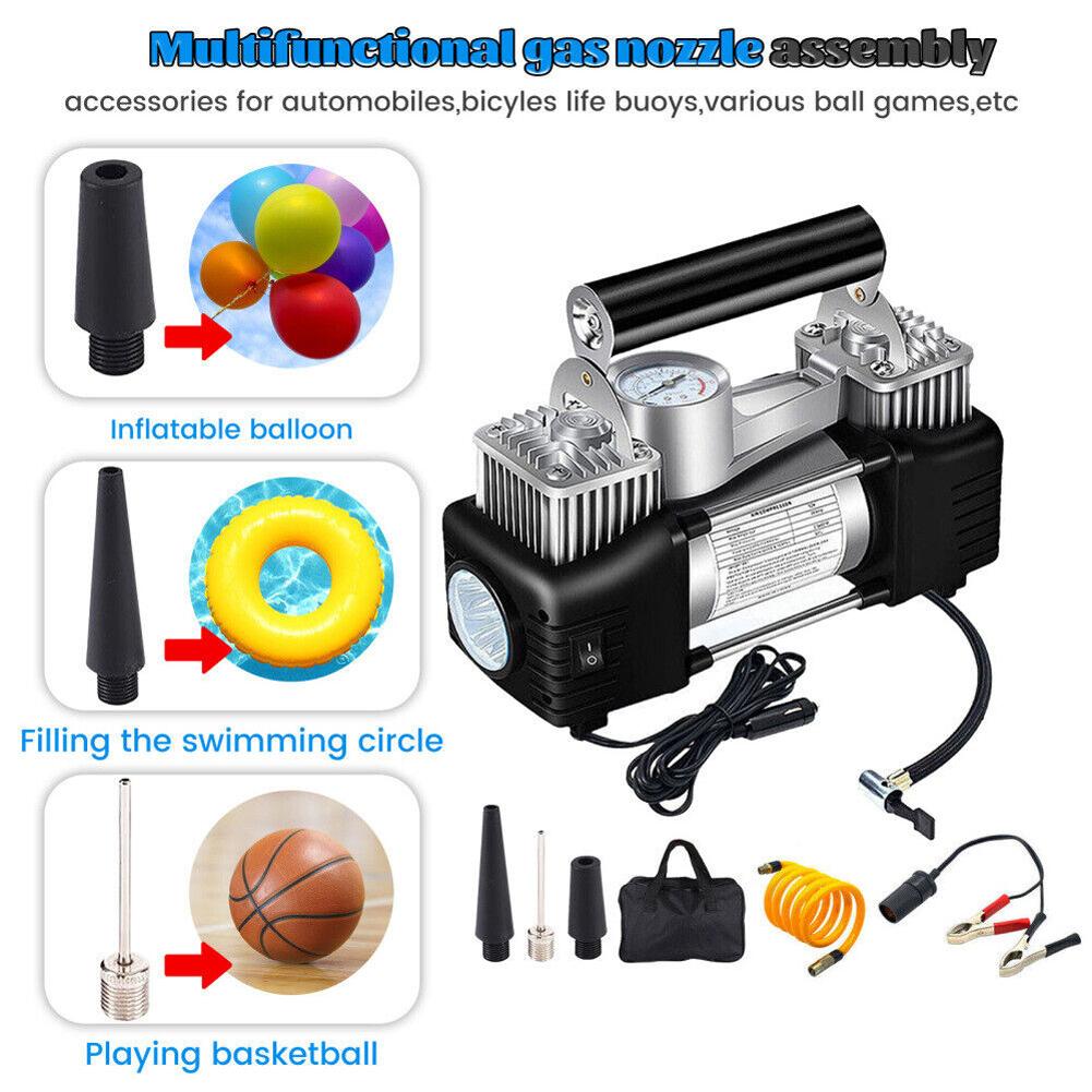 12V Car Truck Air Compressor Heavy Duty Electric Car Tyre Inflator 150PSI Portable Air Compressor Portable Dual Purpose Air Pump
