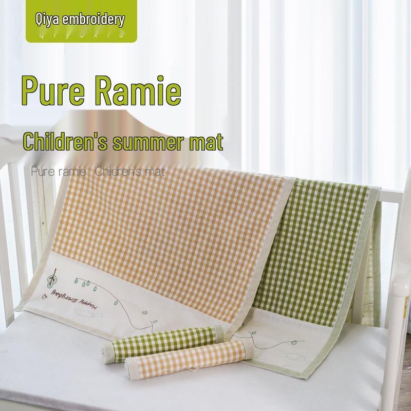 Children s Linen Cool Mat - Foldable, Breathable, Multiple Sizes 20x38cm Pillowcase коричневый